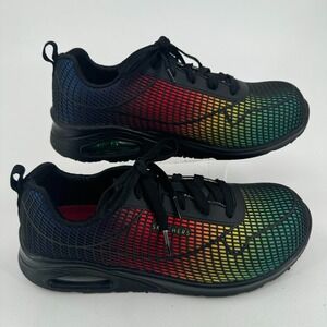 Skechers‎ Work Shoes WOMENS Multicolor Lace Up Comp Toe Sneakers SIZE 9.5